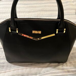 Joy & Iman Black Leather Handbag